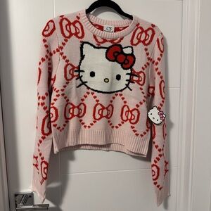 BNWT Sanrio Hello Kitty Pink & Red Knit Sweater - Size S, Small Flaw